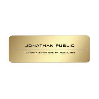 Professional Simple Elegant Gold Return Address Label