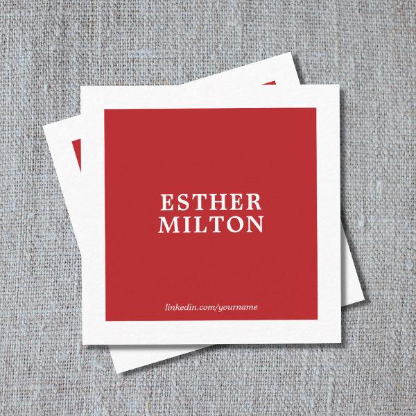 Professional Simple Elegant Red White Consultant Square