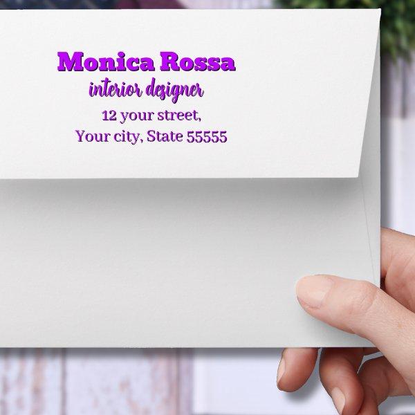 Professional Simple Modern Neon Purple Black Envelope