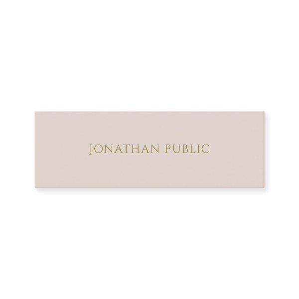 Professional Simple Plain Gold Text Elegant Modern Mini