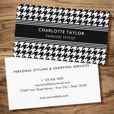 Professional Stylish Houndstooth Black White