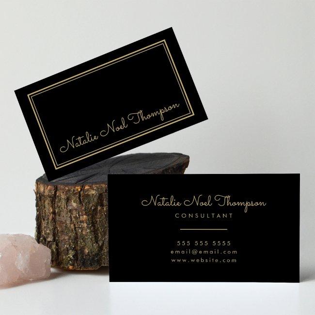 Professional Stylish Monogram Script Name Gold