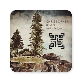 Professional Tahoe Lake Painting QR Code Square