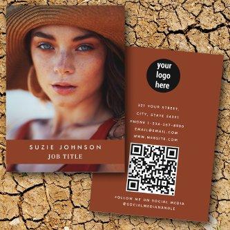 Professional Terracotta Business Photo QR Code