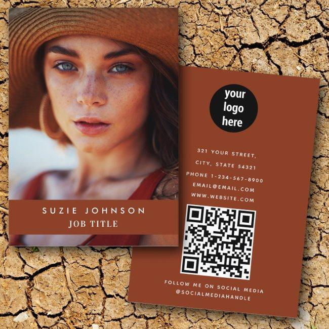 Professional Terracotta Business Photo QR Code