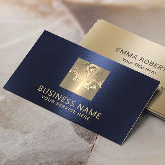 Professional Tree Logo Modern Navy Blue & Gold