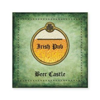 Professional vintage Irish Pub beer logo Square
