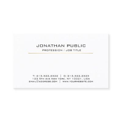 Professional White Gold Sleek Modern Elegant Plain
