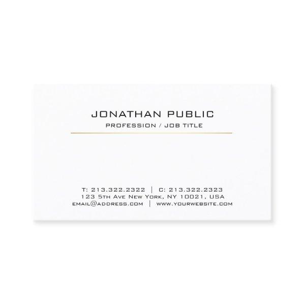 Professional White Gold Sleek Modern Elegant Plain