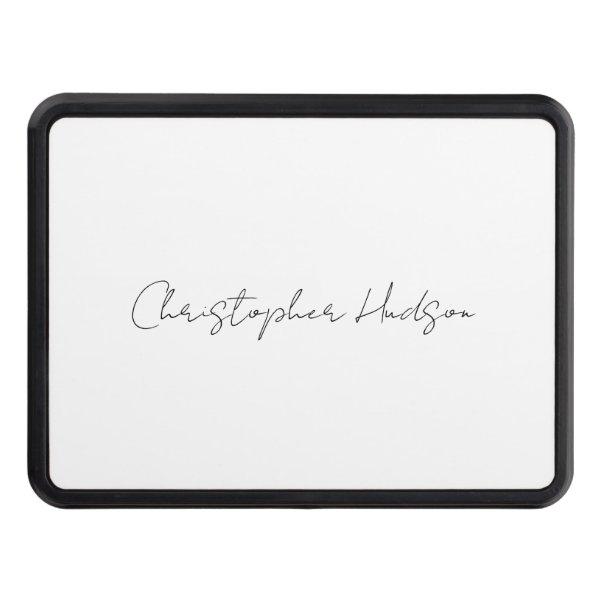 Professional White Plain Creative Chic Calligraphy Hitch Cover