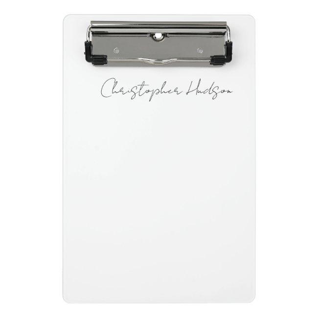 Professional White Plain Creative Chic Calligraphy Mini Clipboard