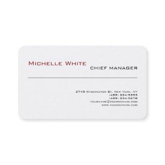 Professional White Simple Plain Modern Minimalist