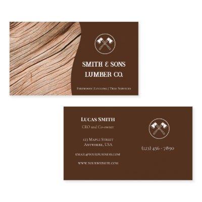 Professional Wood Grain Axe Logo Lumber Company