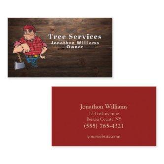 Professional Wood Tree Trim Service Cartoon Logger