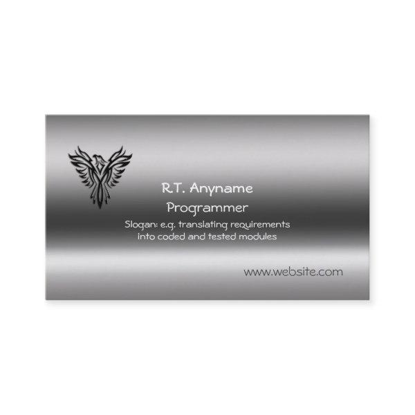 Programmer, Phoenix, black on brushed steel effect