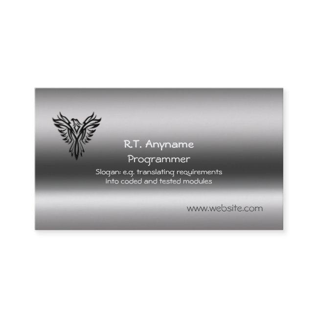 Programmer, Phoenix, black on brushed steel effect