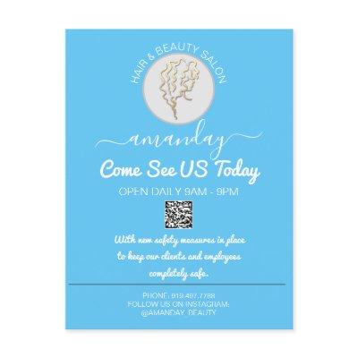 Promotional Be Safe Logo Hairdresser QR Codes  Announcement Postcard