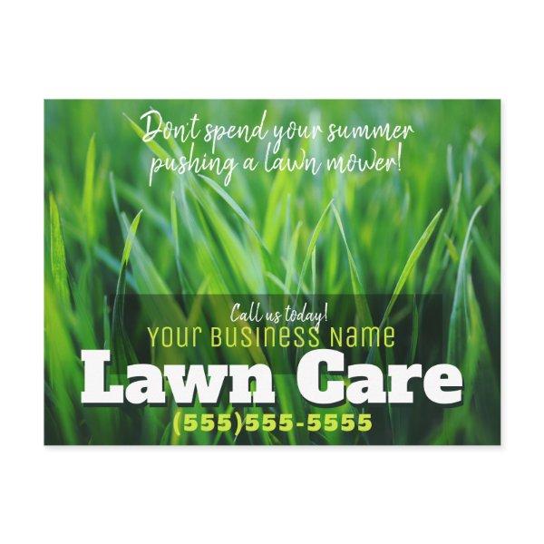 Promotional Lawn Care Post Card. Landscaper Postcard