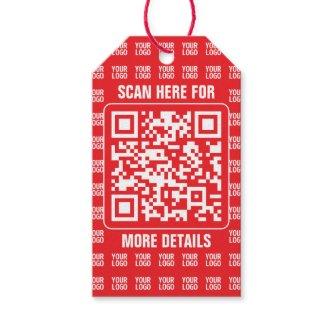 Promotional QR code (editable) with Logo Pattern Gift Tags