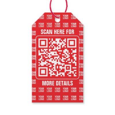Promotional QR code (editable) with Logo Pattern Gift Tags