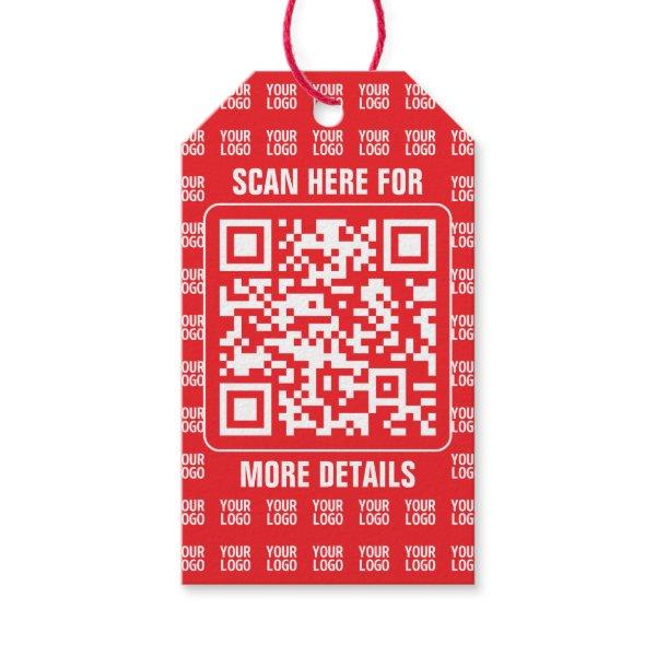 Promotional QR code (editable) with Logo Pattern Gift Tags