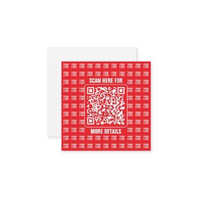 Promotional QR code (editable) with Logo Pattern Note Card