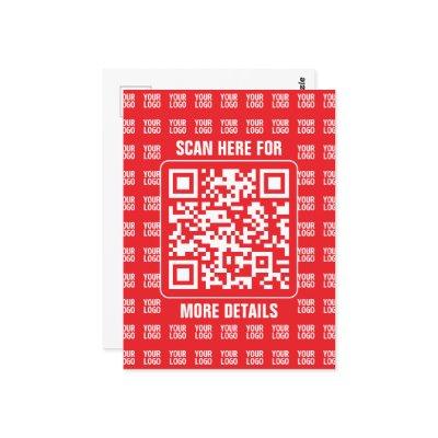 Promotional QR code (editable) with Logo Pattern Postcard