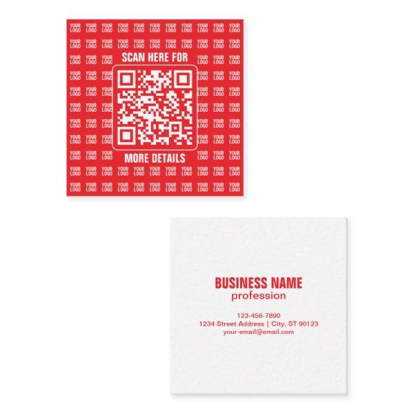 Promotional QR code (editable) with Logo Pattern Square