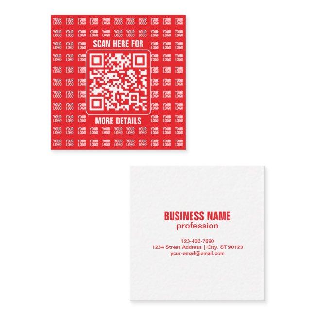 Promotional QR code (editable) with Logo Pattern Square