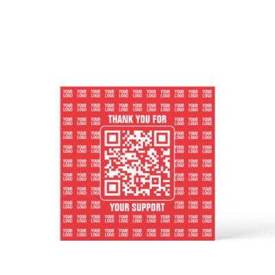 Promotional QR code (editable) with Logo Pattern Thank You Card