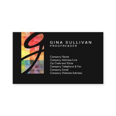 Proofreader Colorful Watercolor Tiles Tab Monogram