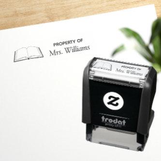 Property Of Custom Teacher Name Book Classroom Self-inking Stamp