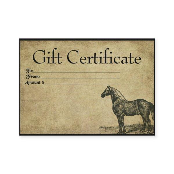 Proud And True- Horses- Prim Gift Certificate Card