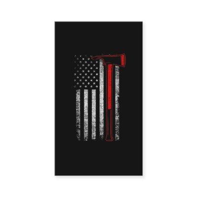 Proud Firefighter Axe Husband Father American Flag