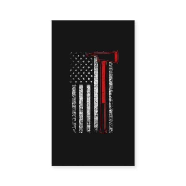 Proud Firefighter Axe Husband Father American Flag