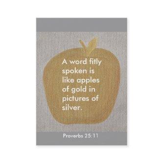 Proverbs 25:11, A word fitly spoken, apple cards