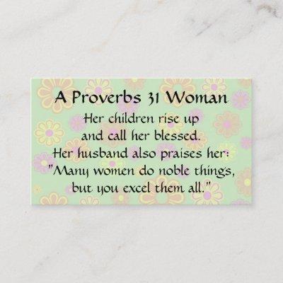 Proverbs 31 Woman  Mom Calling Card groovy mod