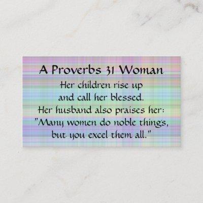Proverbs 31 Woman  Mom Calling Card Madras Plaid