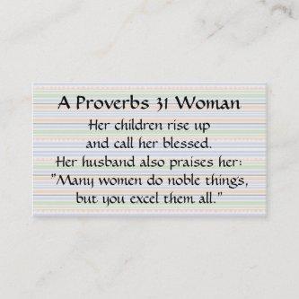 Proverbs 31 Woman  Mom Calling Card stripes