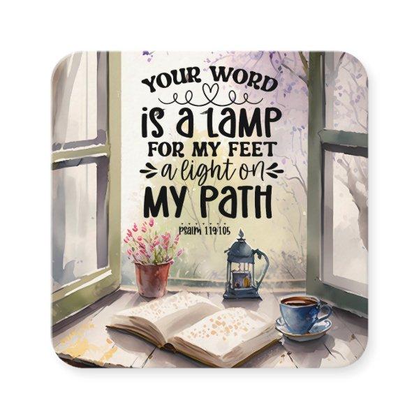 Psalm 119:105 Your Word is a Lamp Bible Verse Square