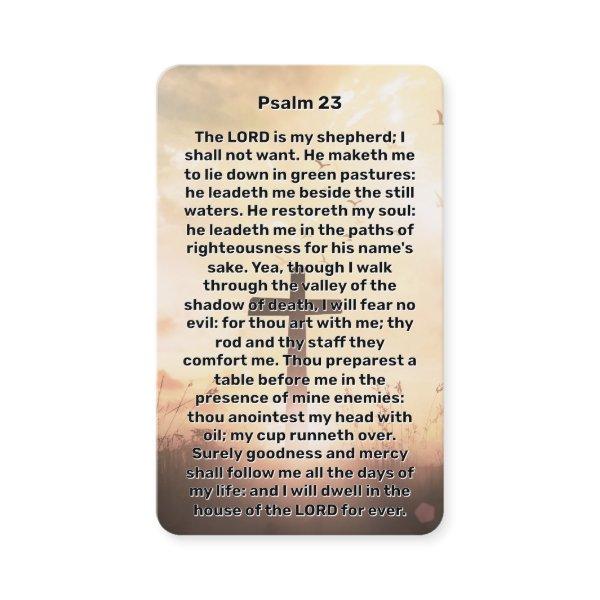 Psalm 23 Illuminated Cross Memorial Prayer Card