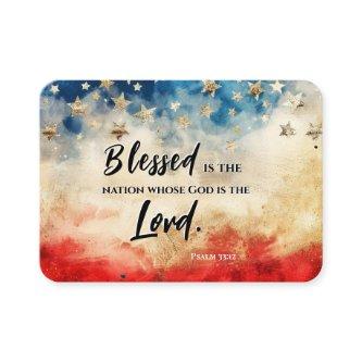 Psalm 33:12 Blessed is the Nation USA Flag Bible