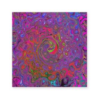 Psychedelic Groovy Magenta Retro Liquid Swirl Referral Card