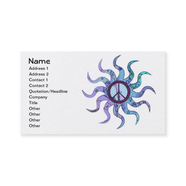 Psychedelic Groovy Trippy Blue Peace Sign