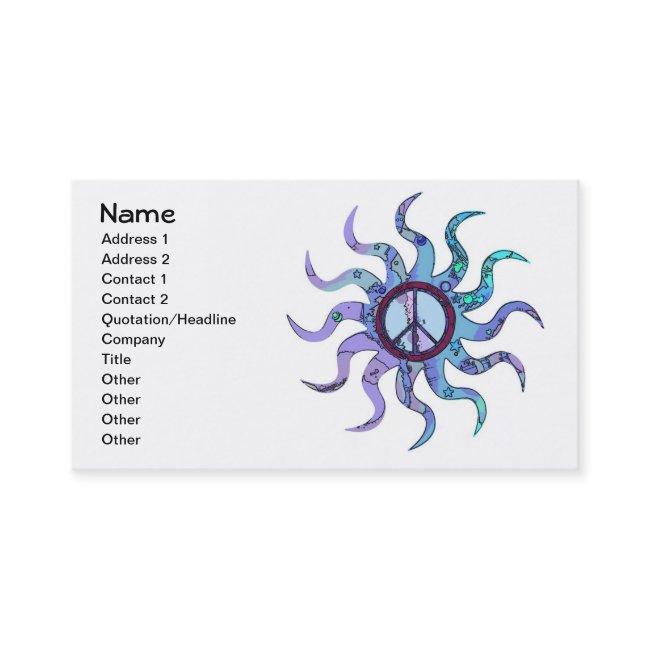 Psychedelic Groovy Trippy Blue Peace Sign