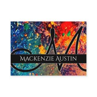 Psychedelic Splatter | Rainbow Abstract Monogram