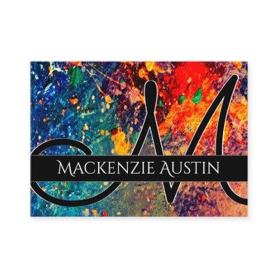 Psychedelic Splatter | Rainbow Abstract Monogram