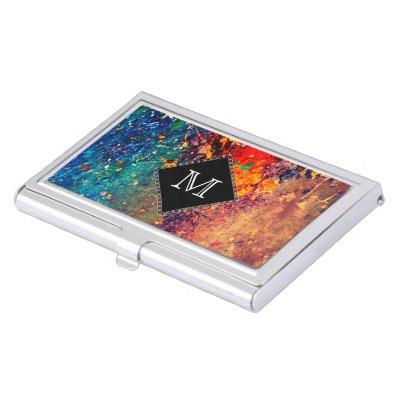 Psychedelic Splatter | Rainbow Abstract Monogram  Holder