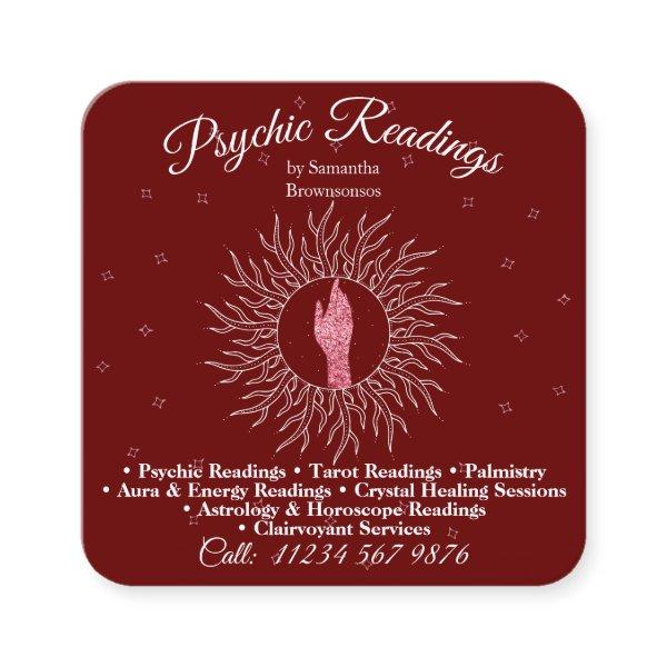 Psychic Medium Burgundy Massage Therapy Healing Square
