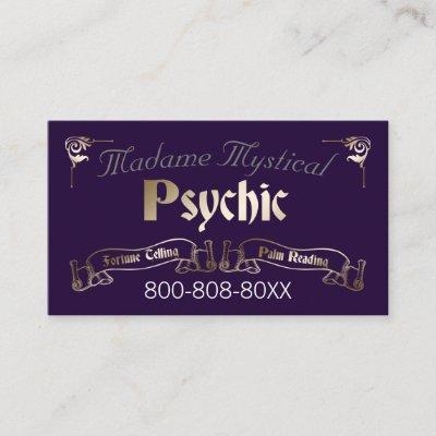Psychic Medium Fortune Teller in Gold and Purple